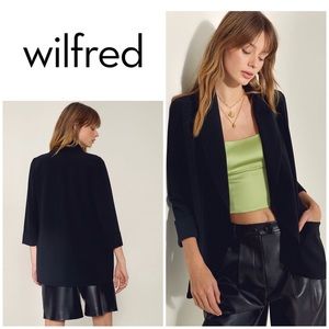 Aritzia Wilfred Chevalier Relaxed Open-Front Black Blazer